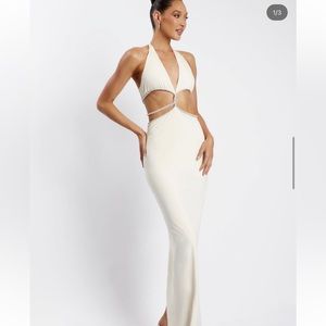 Meshki diamanté halter dress